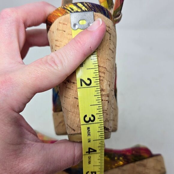 STUART WEITZMAN Jean Winsel Tinsel Metallic Plaid Cork Wedge 9N - Picture 13 of 13